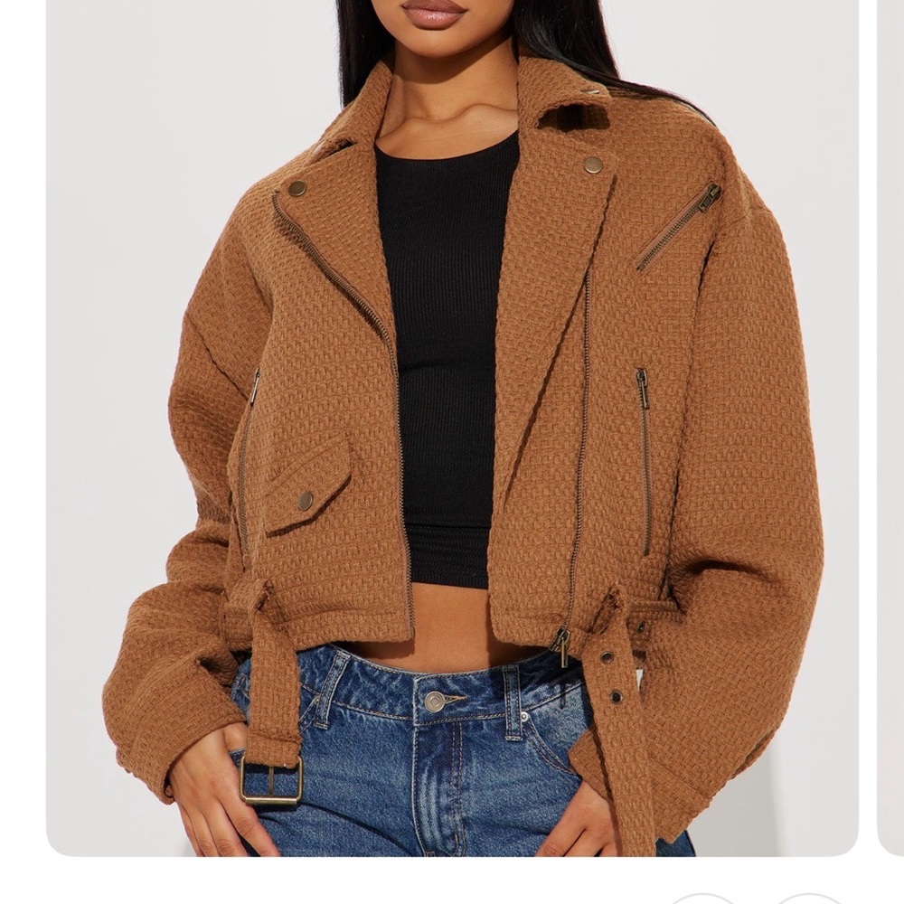 Women's Brown Textured Jacket